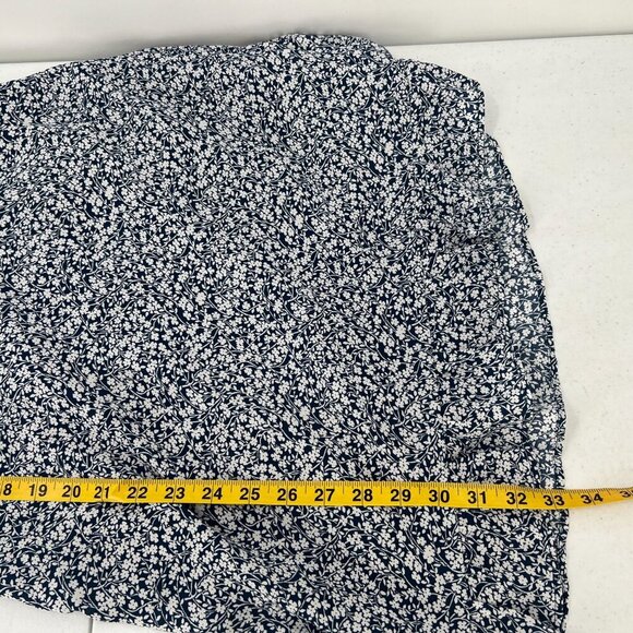 Abercrombie & Fitch Cottagecore M Blue White Floral Mini Dress Sweetheart V-Neck - Picture 9 of 10